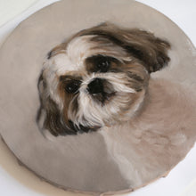 Oil dog portrait on a round canvas - Paulina Kwietniewska Paintings