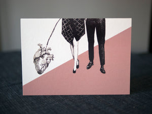 A Walk With a Heart Greeting Card - About Face Illustration