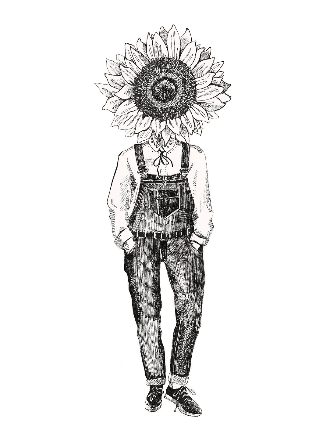 Sunflower Greeting Card - About Face Illustration