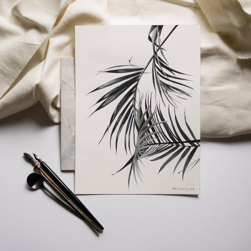 Palm Tree Watercolour Print - About Face Illustration