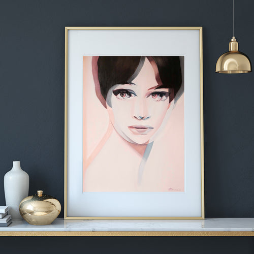 Anna Karina oil painting reproduction - About Face Illustration