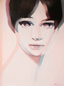 Anna Karina oil painting reproduction - About Face Illustration