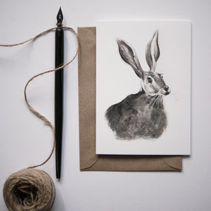 Hare Greeting Card - About Face Illustration